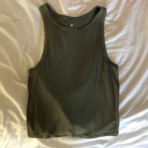 american eagle green halter tank